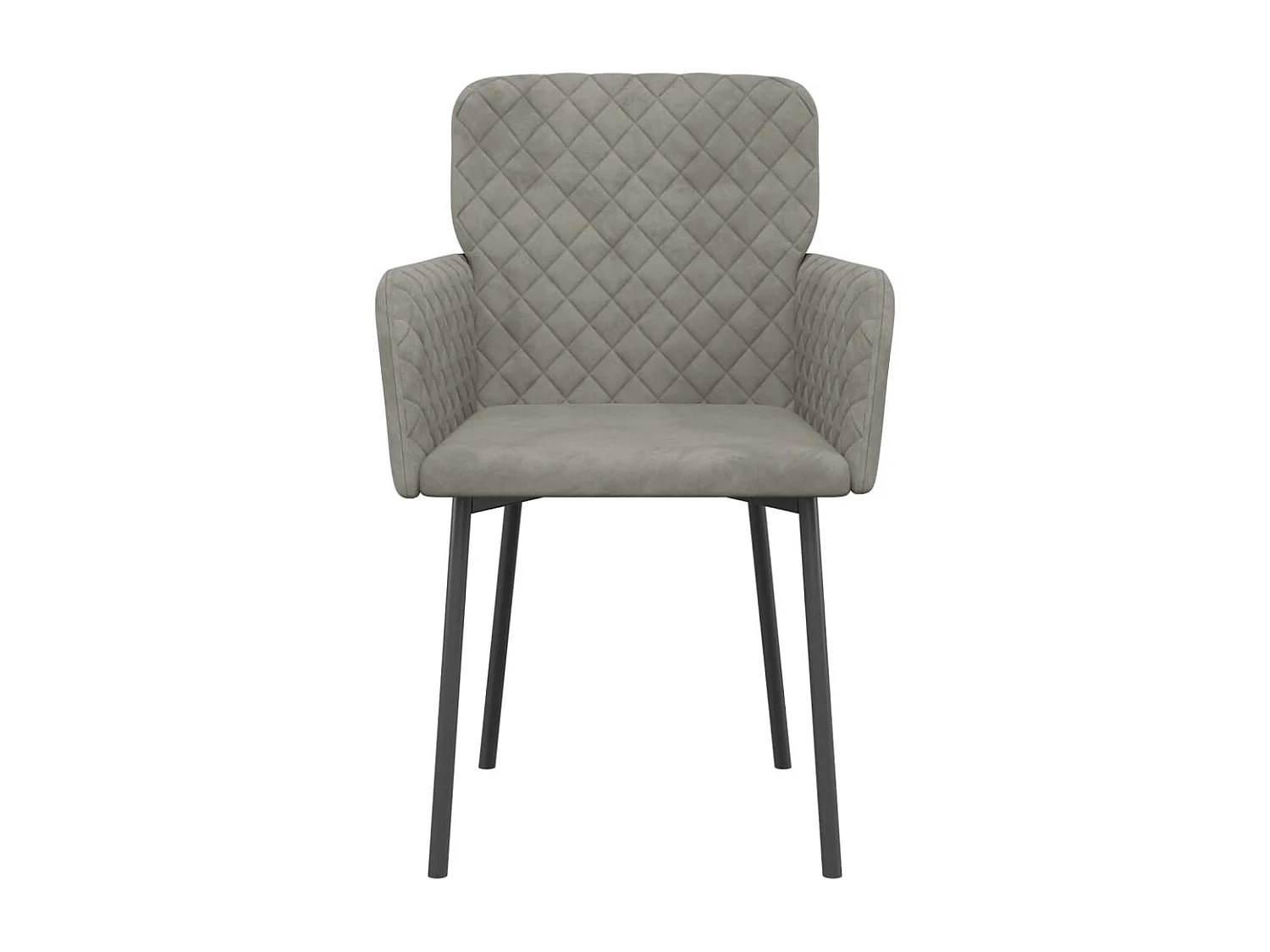 Lot de 2 Chaises à manger Gris clair Velours FR87764