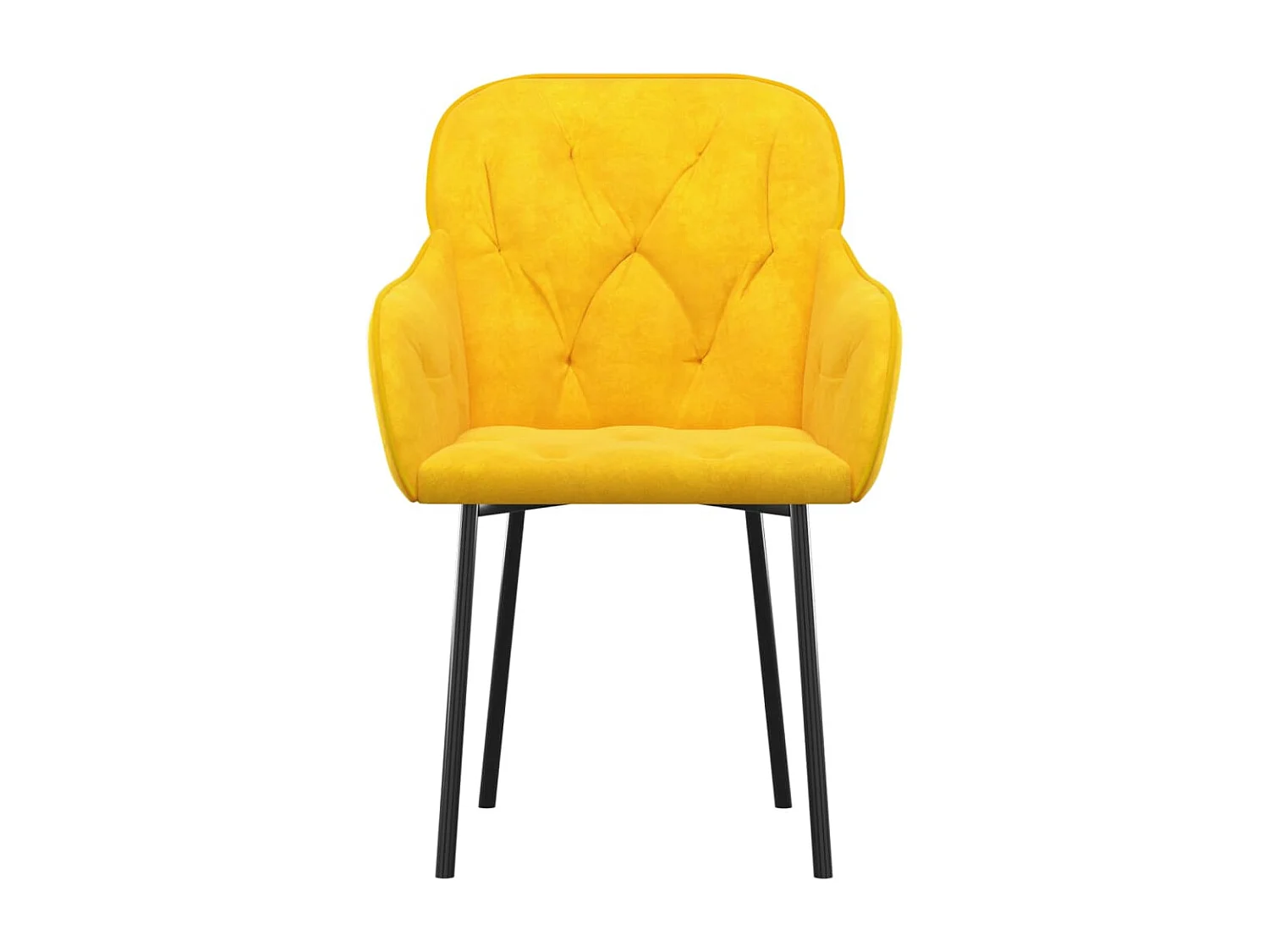 Lot de 2 Chaises à manger Jaune Velours FR57486