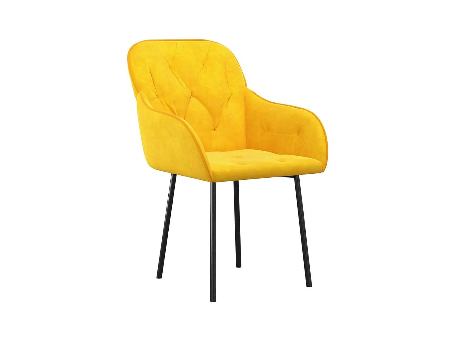 Lot de 2 Chaises à manger Jaune Velours FR57486
