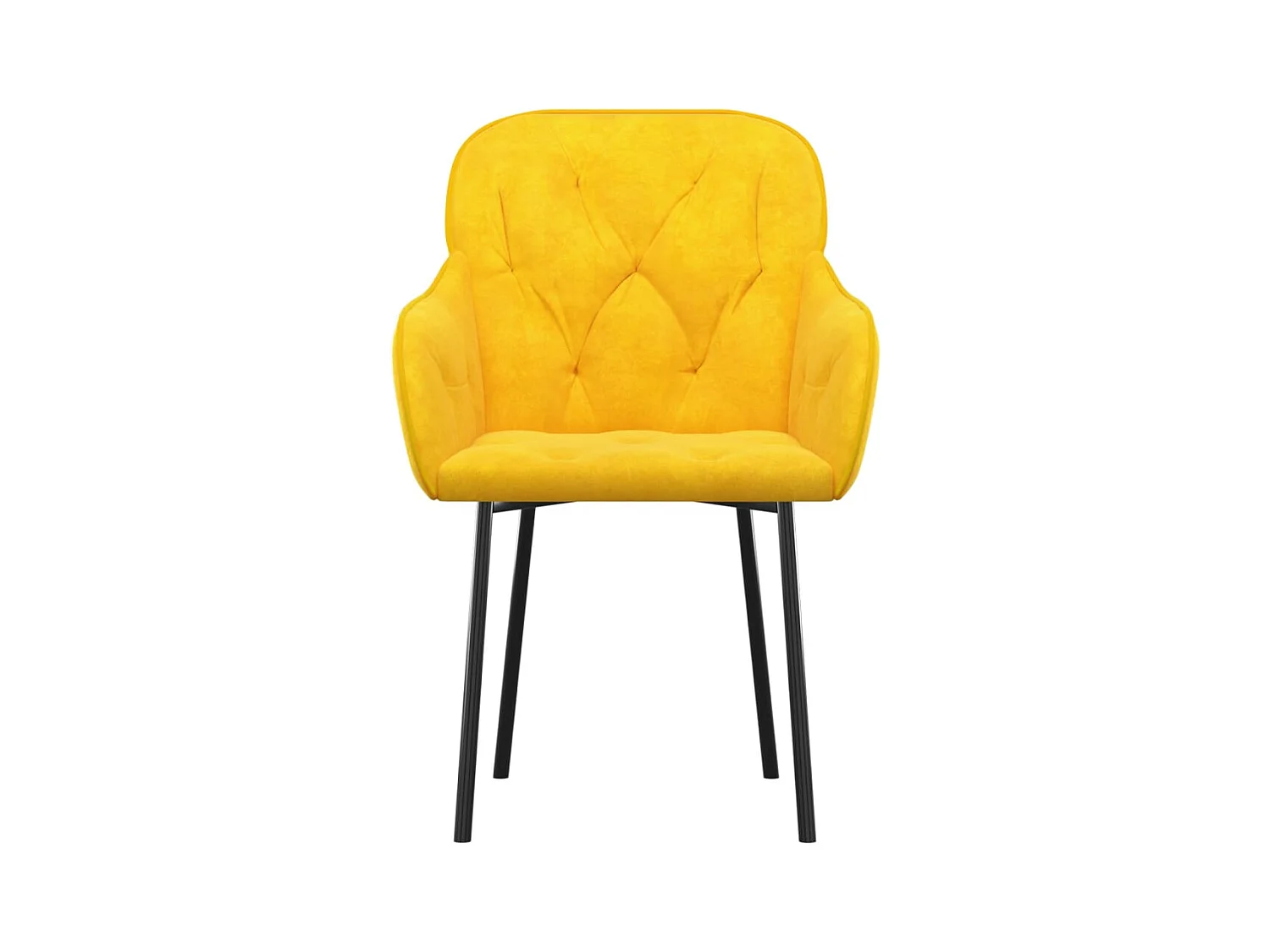 Lot de 2 Chaises à manger Jaune Velours FR57486