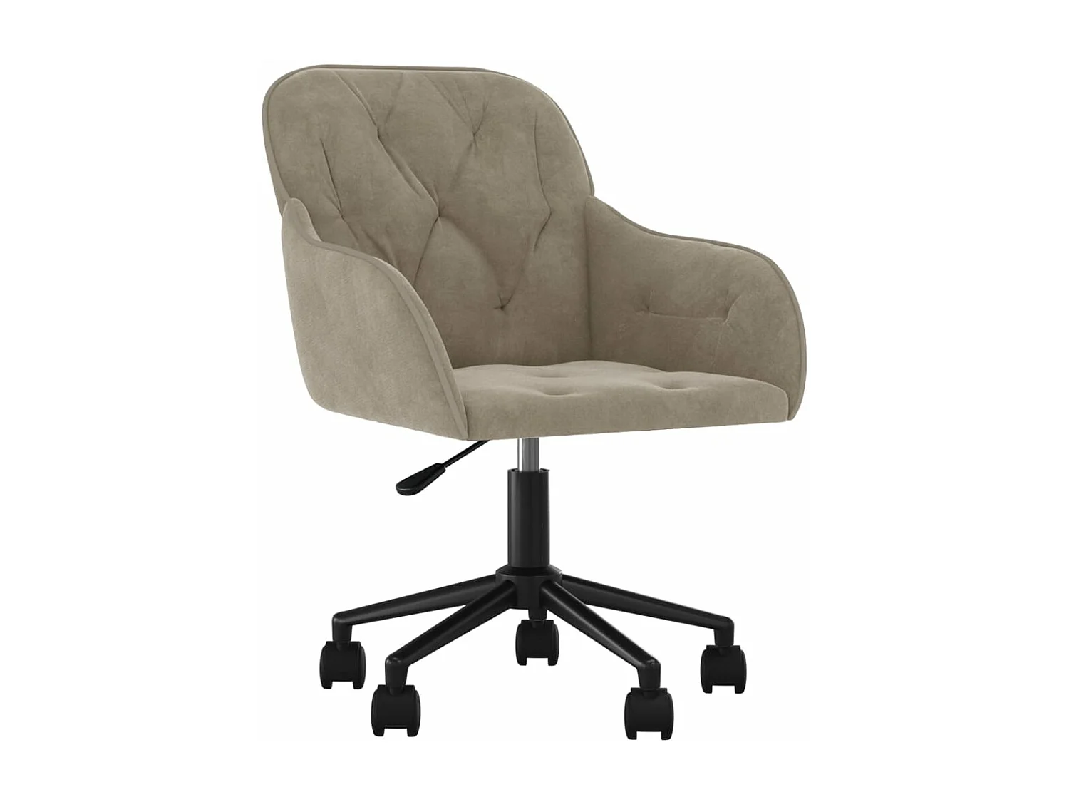 Lot de 2 Chaises pivotantes à manger Gris clair Velours FR91214