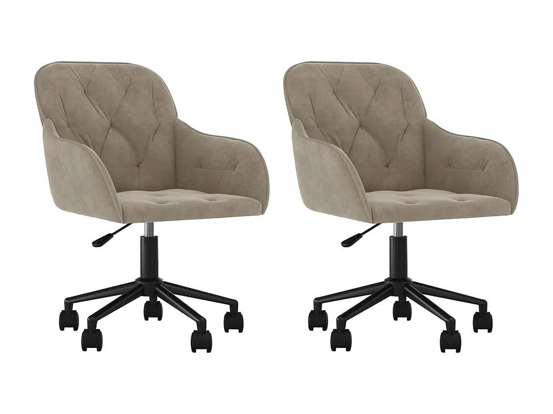 Juego de 2 Sillas de comedor giratorias de terciopelo gris claro ES630217