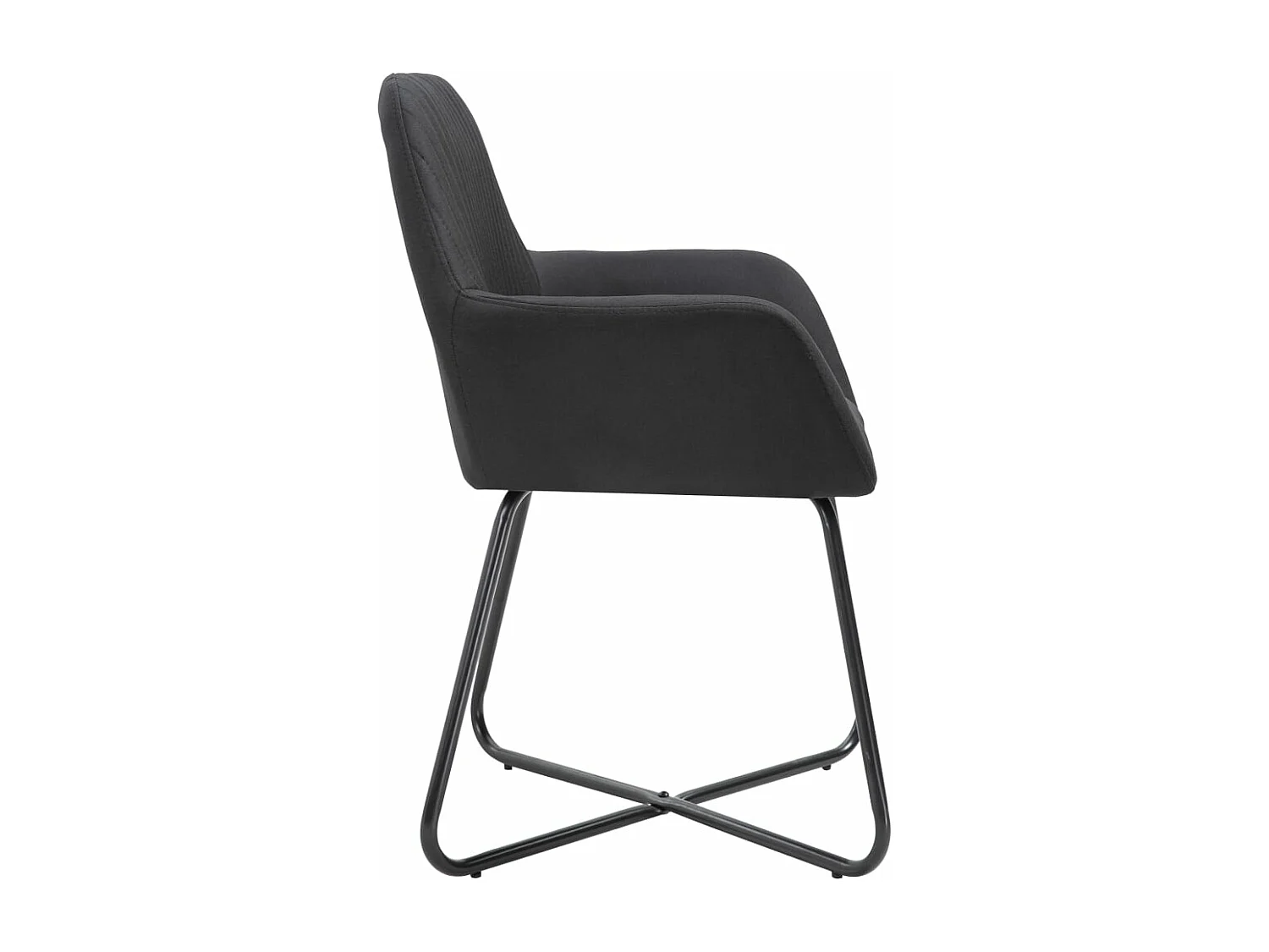 Lot de 4 Chaises à manger noir tissu FR64437