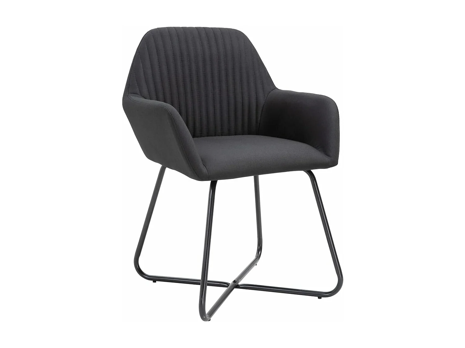 Lot de 4 Chaises à manger noir tissu FR64437