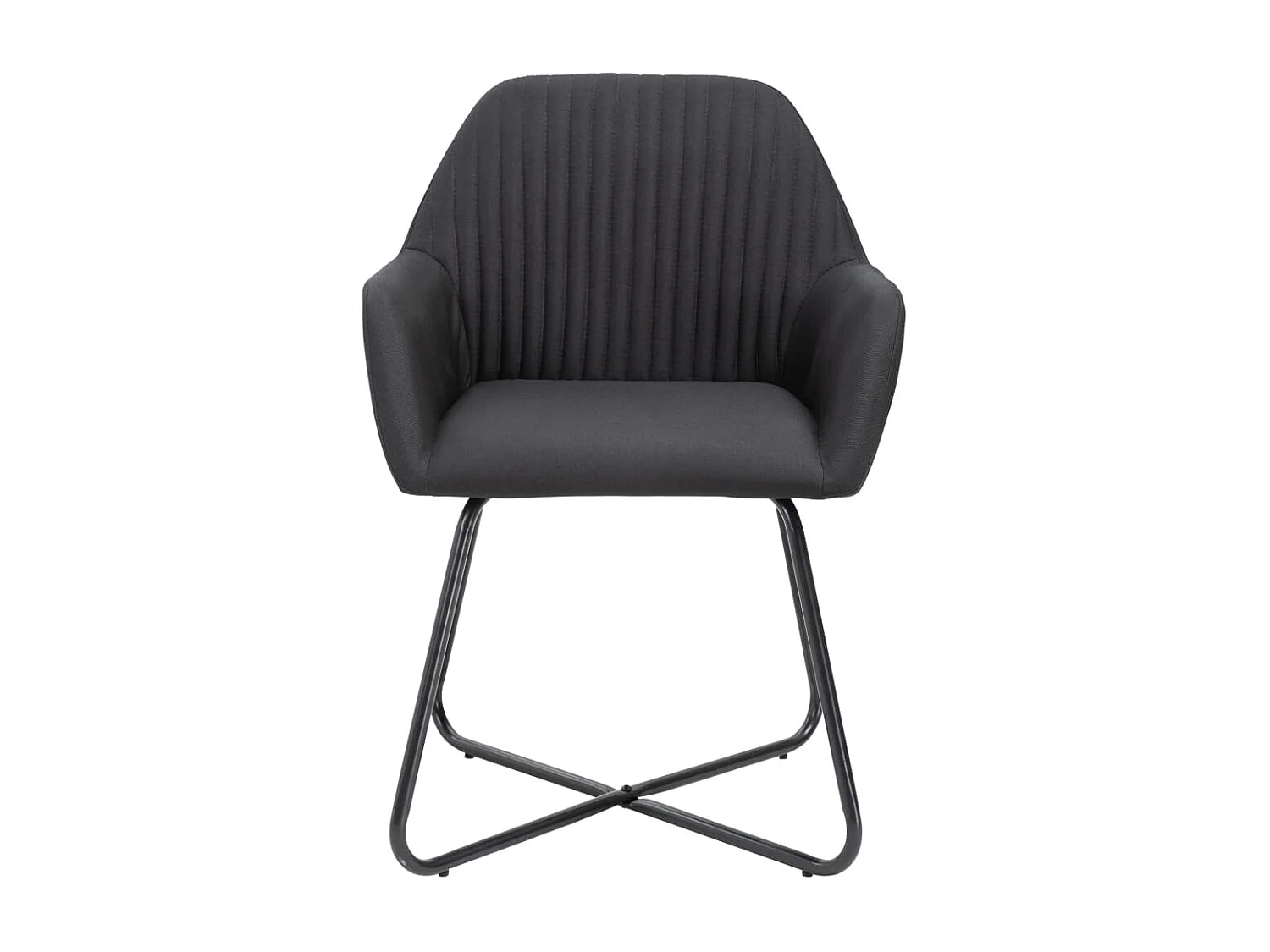 Lot de 4 Chaises à manger noir tissu FR64437