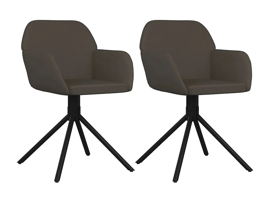 Lot de 2 Chaises pivotantes à manger Gris foncé Velours FR69172