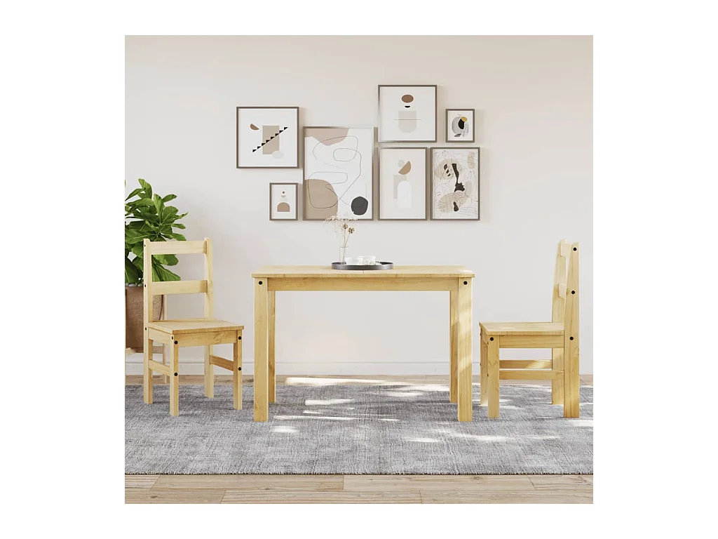 Lot de 2 Chaises à manger Panama 40x46x90 cm bois massif de pin FR86554