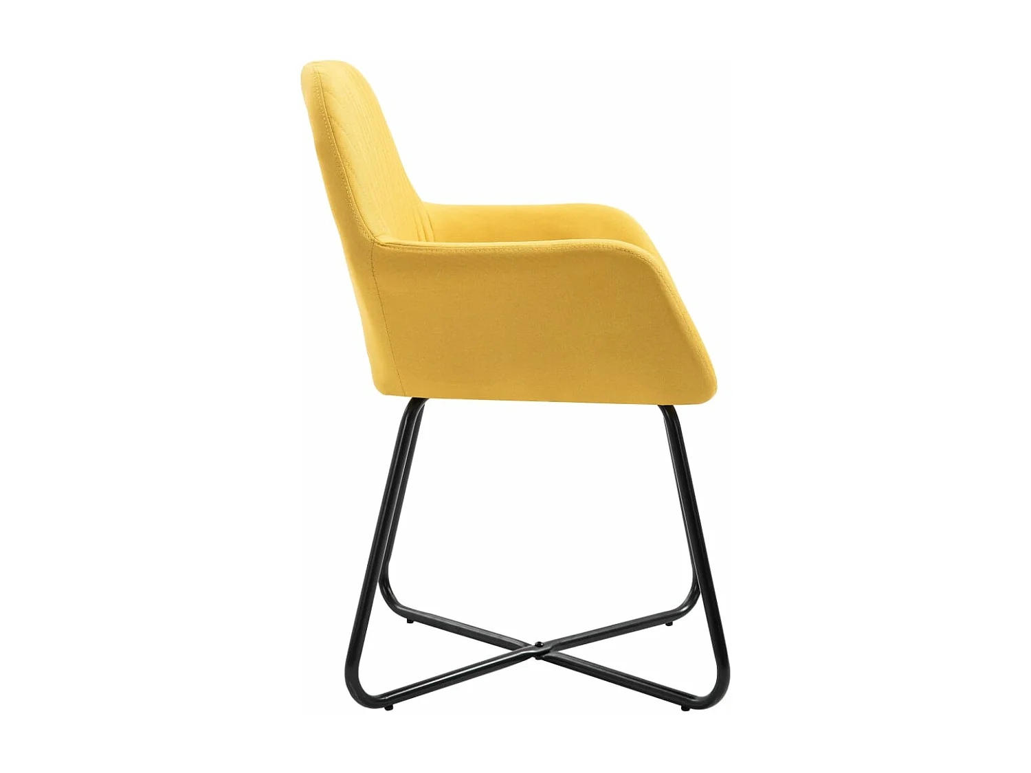 Lot de 4 Chaises à manger jaune tissu FR58375