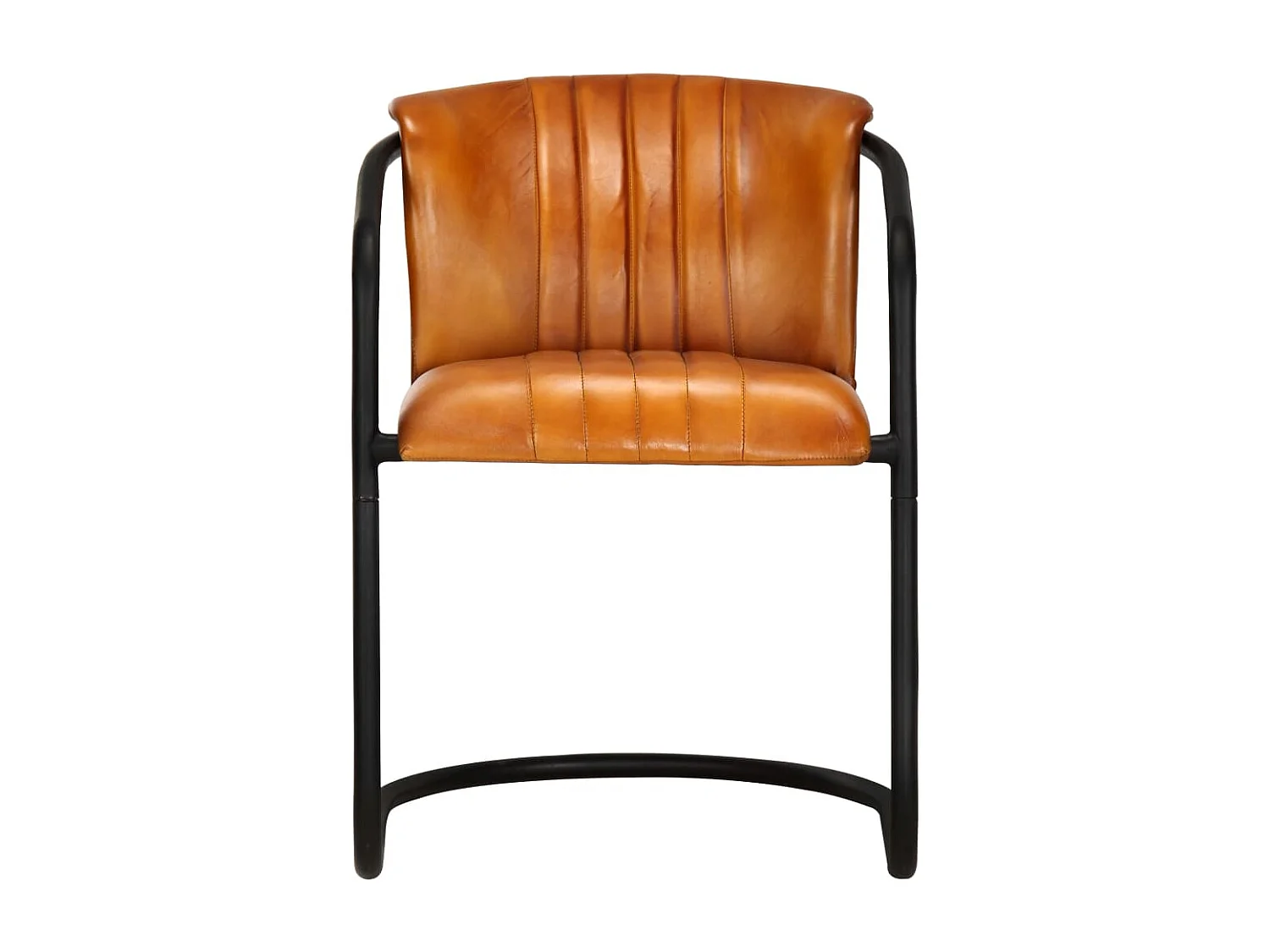 Lot de 2 Chaises à manger brun roux cuir véritable FR39868