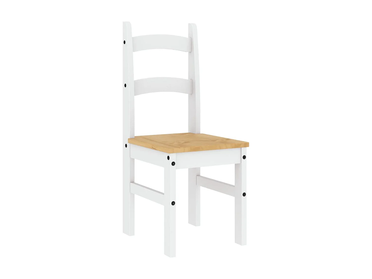 Lot de 2 Chaises à manger blanc 40x46x99 cm bois massif de pin FR81642