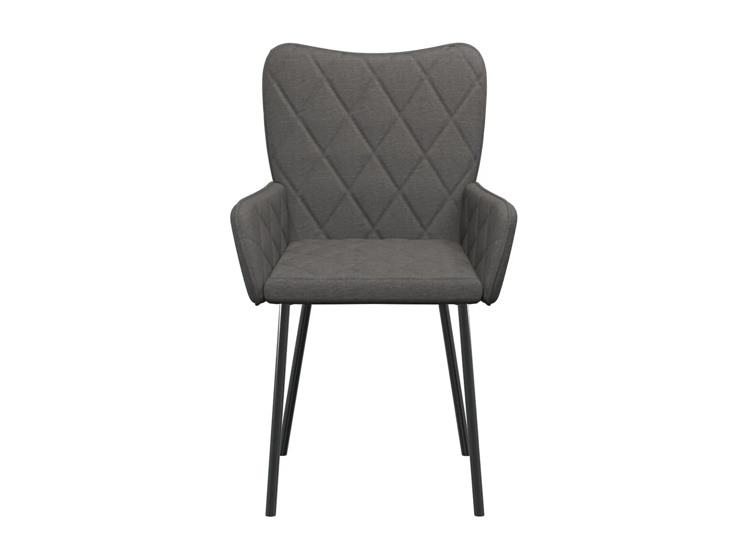 Lot de 2 Chaises à manger gris foncé tissu FR84444