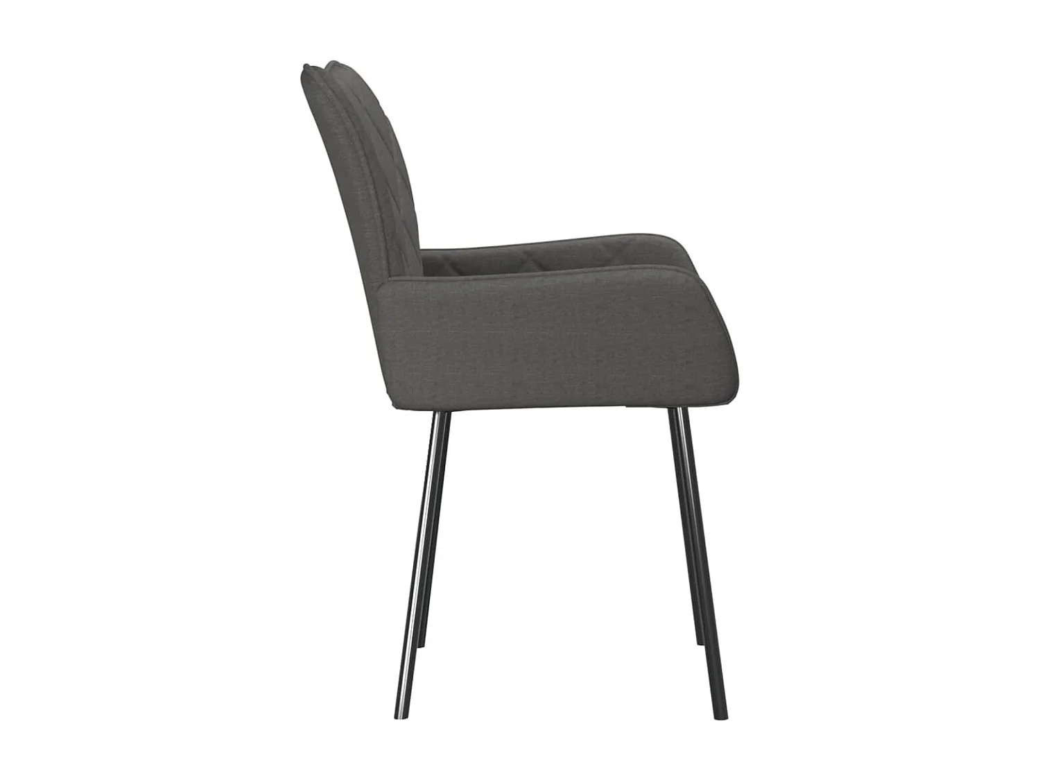 Lot de 2 Chaises à manger gris foncé tissu FR84444