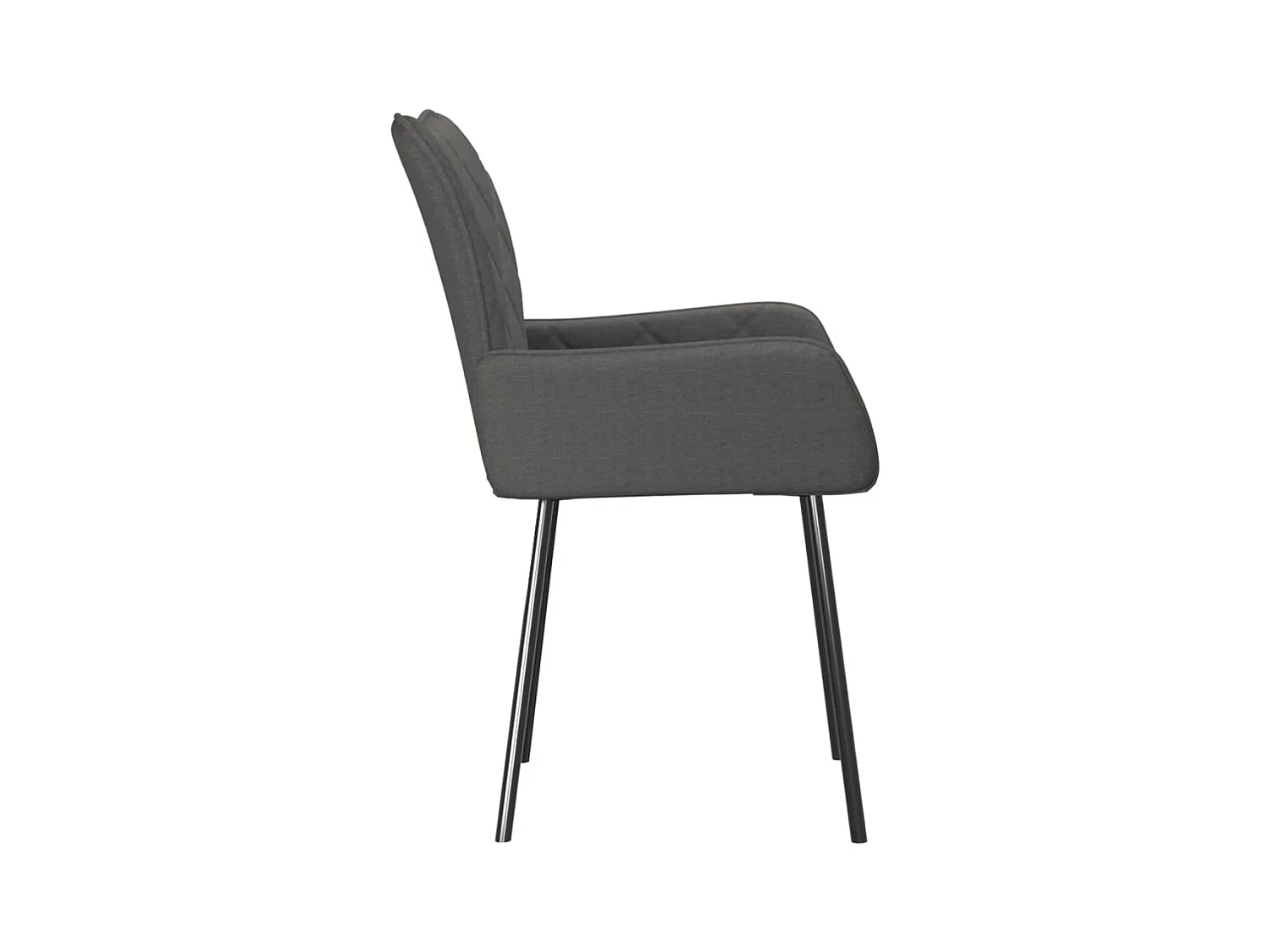 Lot de 2 Chaises à manger gris foncé tissu FR84444