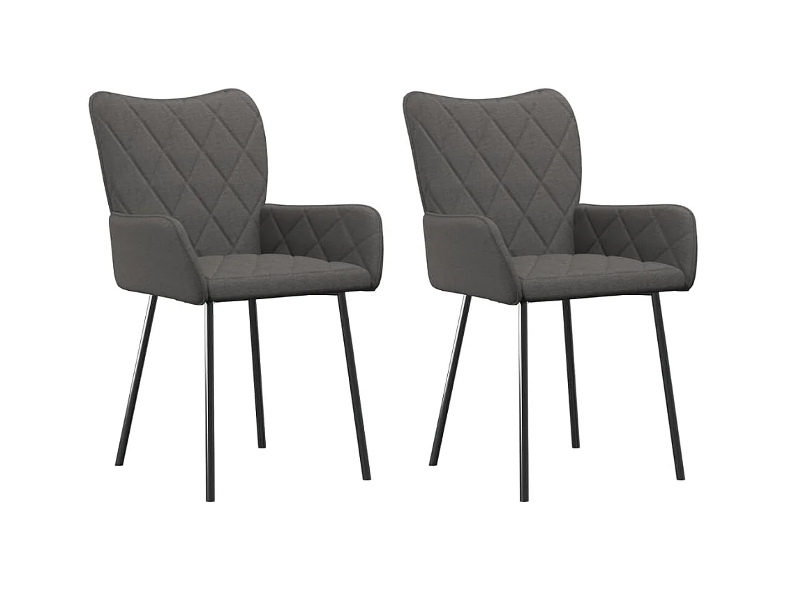 Lot de 2 Chaises à manger gris foncé tissu FR84444