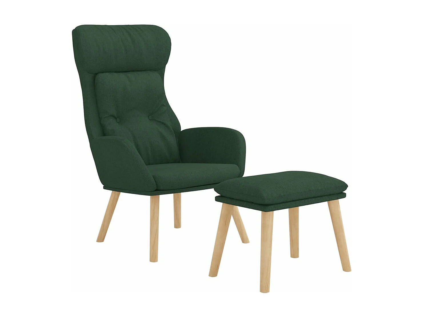 Sillón de relax con taburete tela verde oscuro ES232392