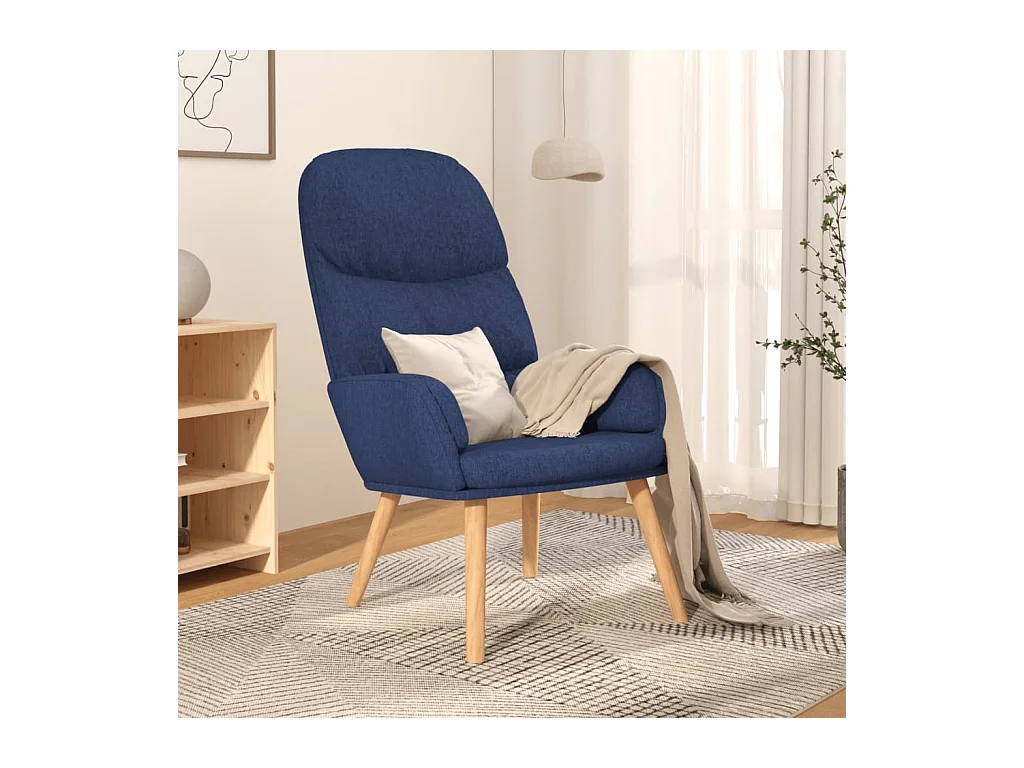 Chaise de relaxation Bleu Tissu FR79090