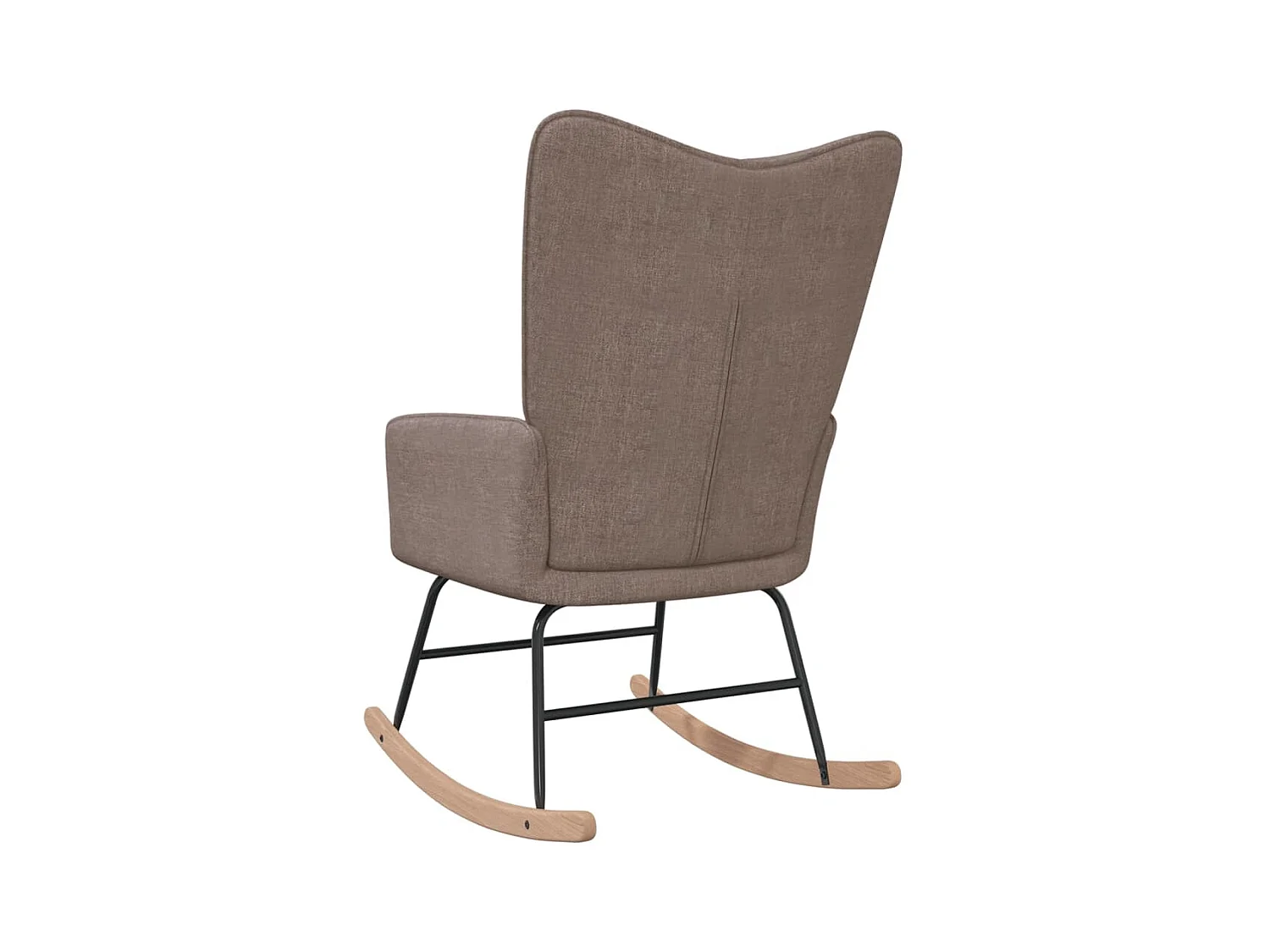 Silla mecedora de tela gris taupe ES294958