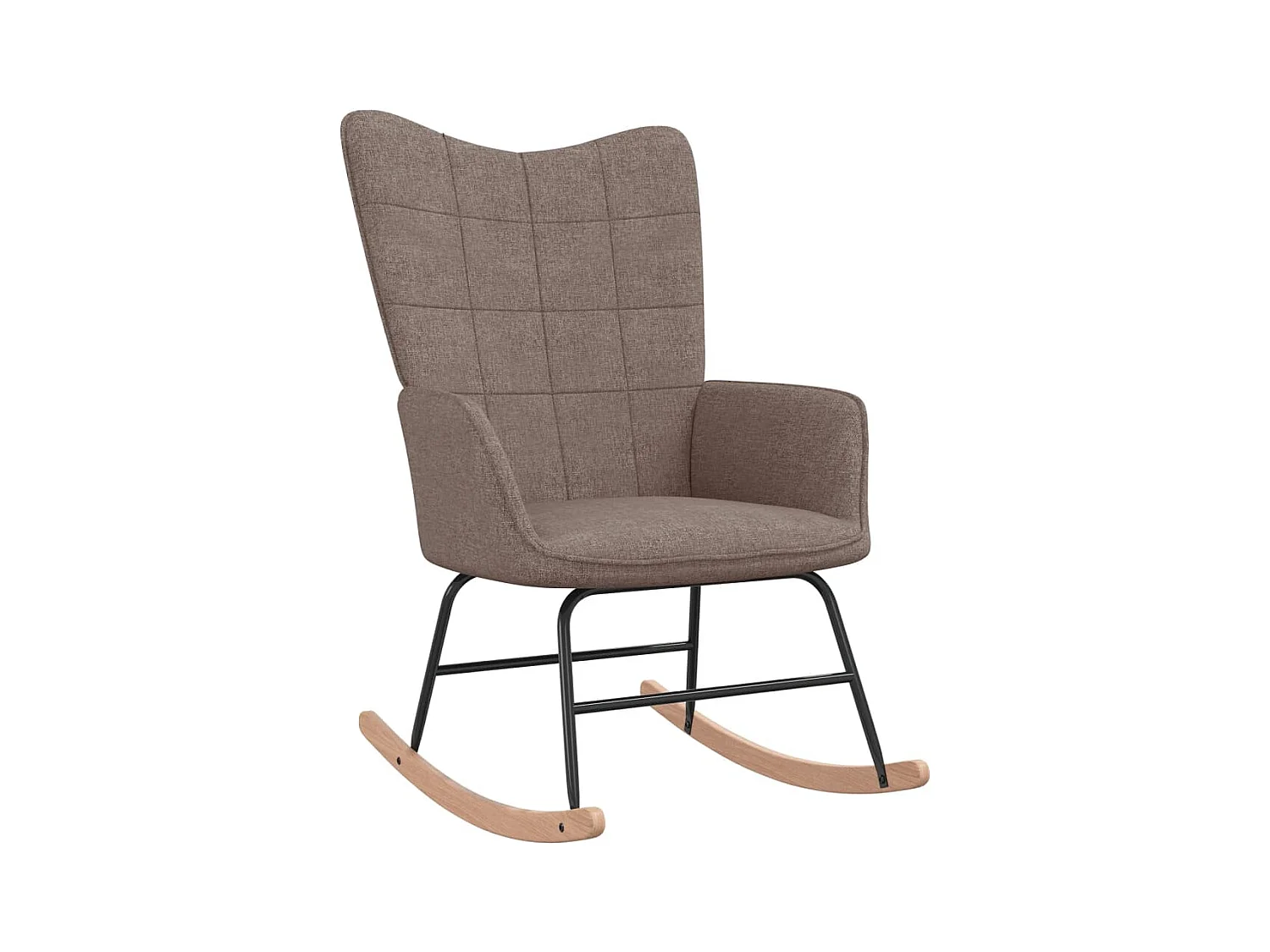 Silla mecedora de tela gris taupe ES294958