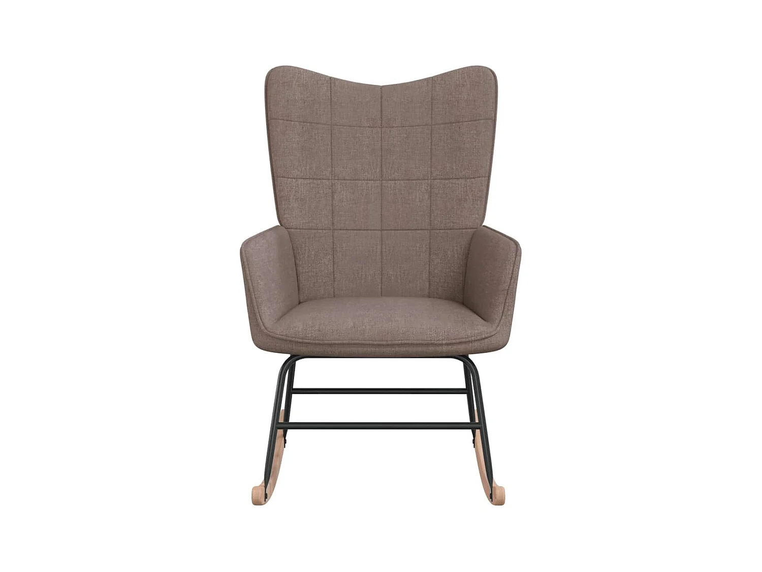 Silla mecedora de tela gris taupe ES294958