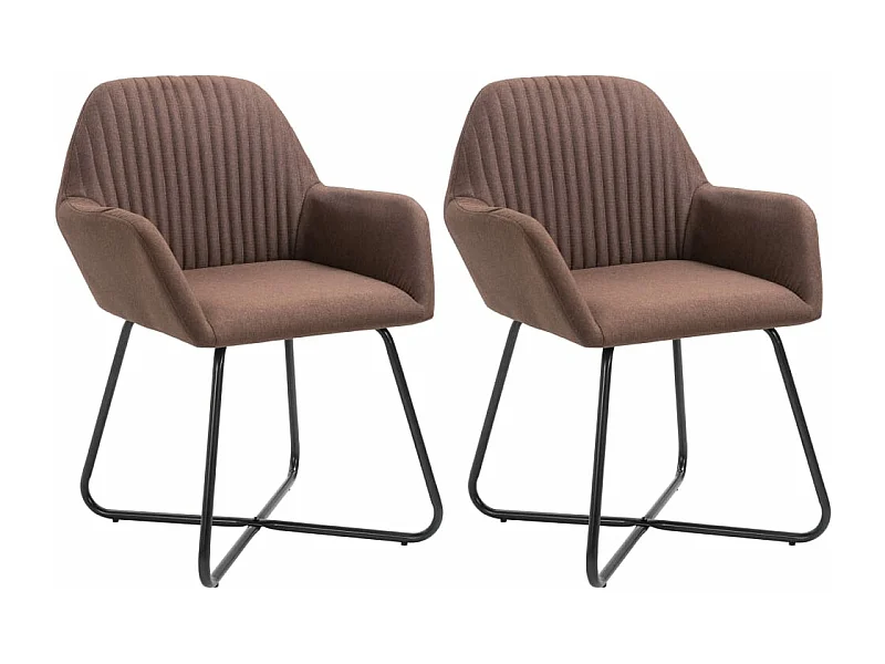 Eetkamerstoelen 2 st stof bruin BE448288