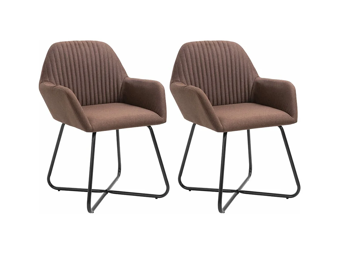 Lot de 2 Chaises à manger marron tissu FR34301