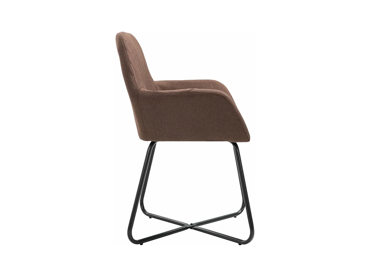 Lot de 2 Chaises à manger marron tissu FR34301