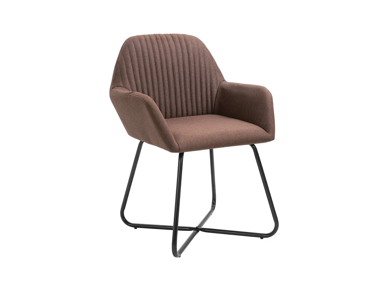 Lot de 2 Chaises à manger marron tissu FR34301