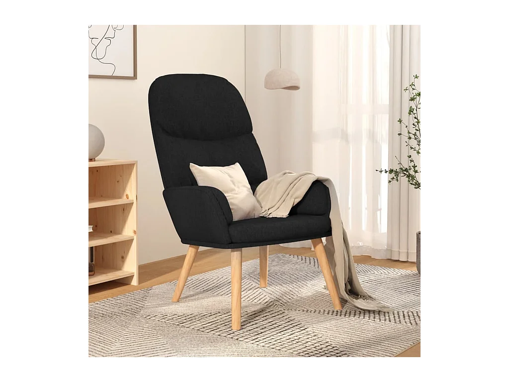 Chaise de relaxation Noir Tissu FR74223