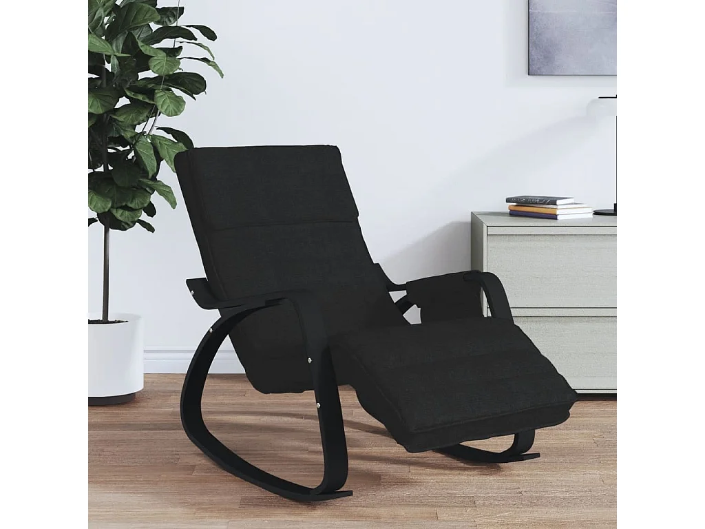 Chaise à bascule Noir Tissu FR92226