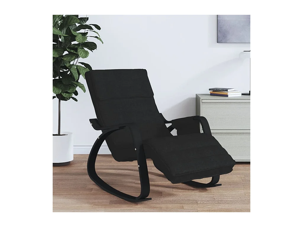 Chaise à bascule Noir Tissu FR92226