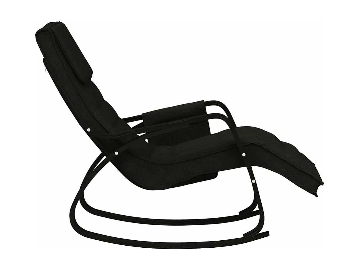 Chaise à bascule Noir Tissu FR92226