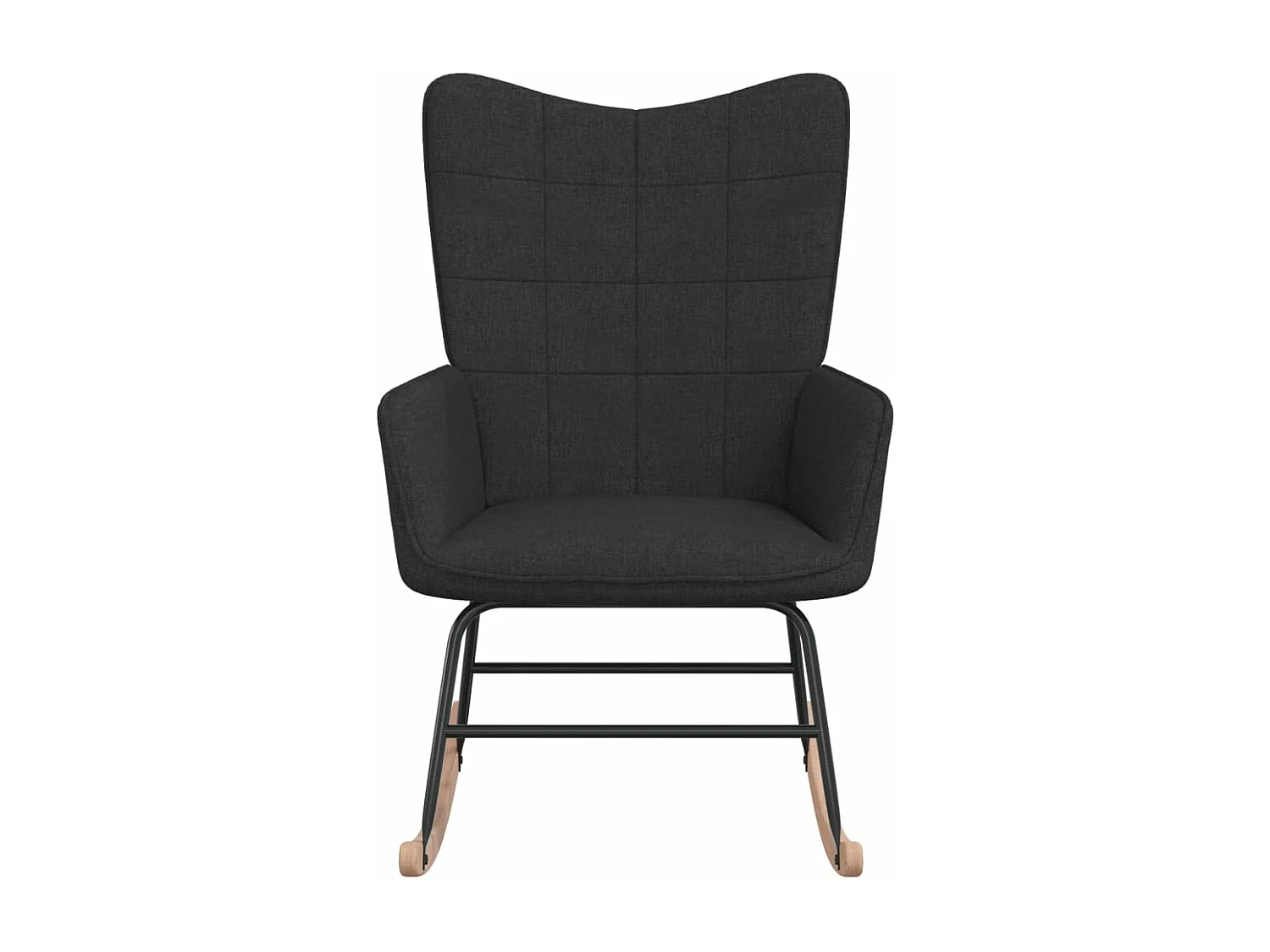 Silla mecedora de tela negra ES569081