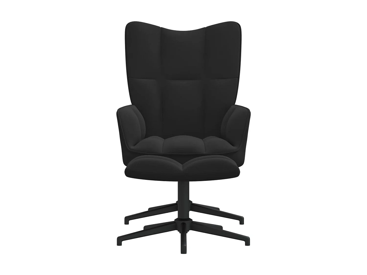 Chaise de relaxation avec tabouret Noir Velours FR96026