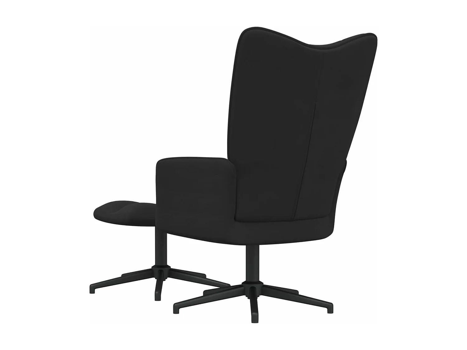 Chaise de relaxation avec tabouret Noir Velours FR96026