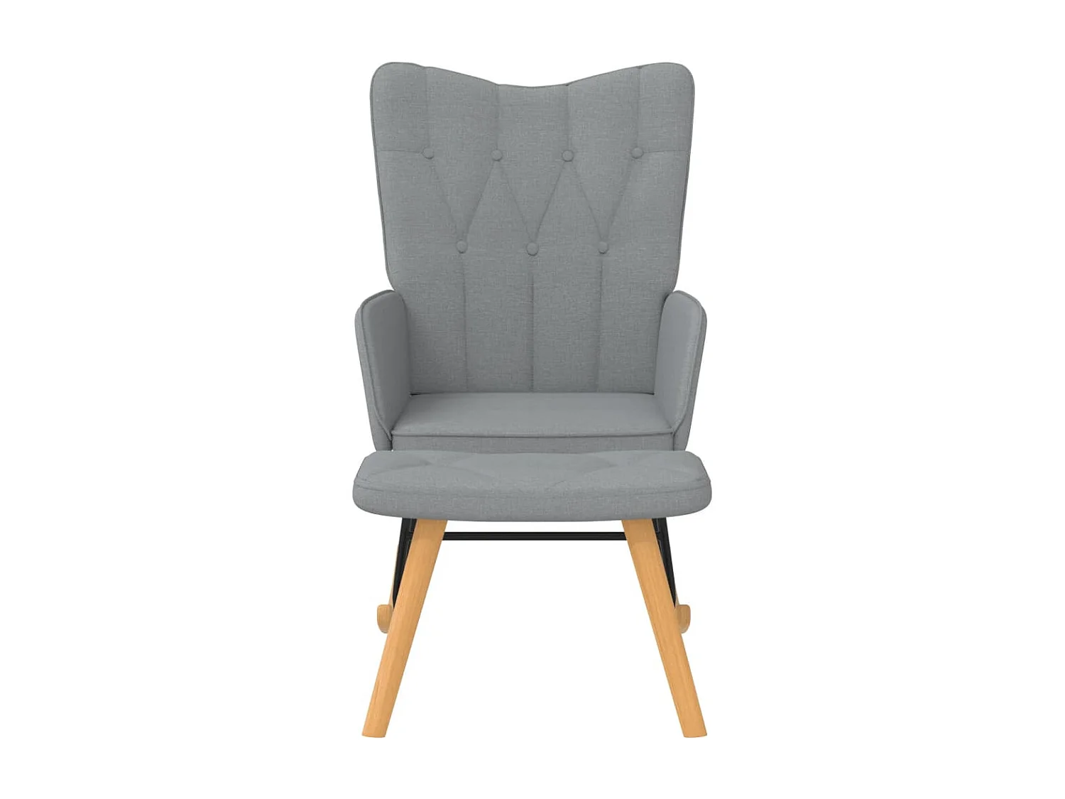 Chaise à bascule avec tabouret Gris clair Tissu FR66848