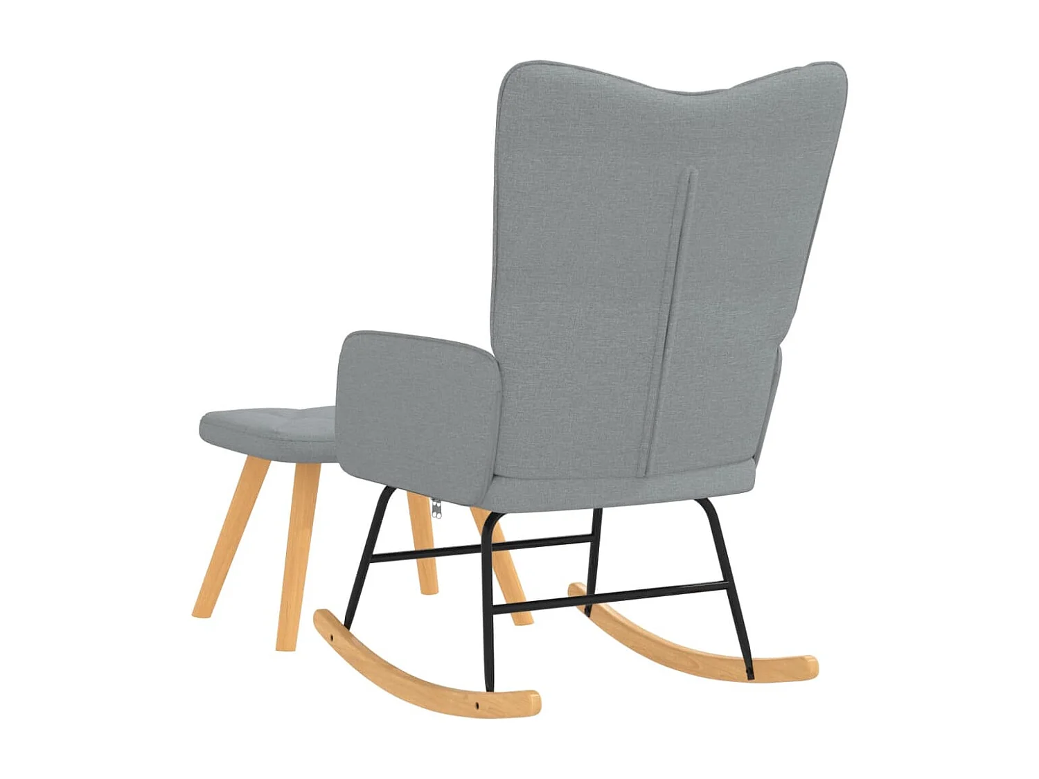 Chaise à bascule avec tabouret Gris clair Tissu FR66848