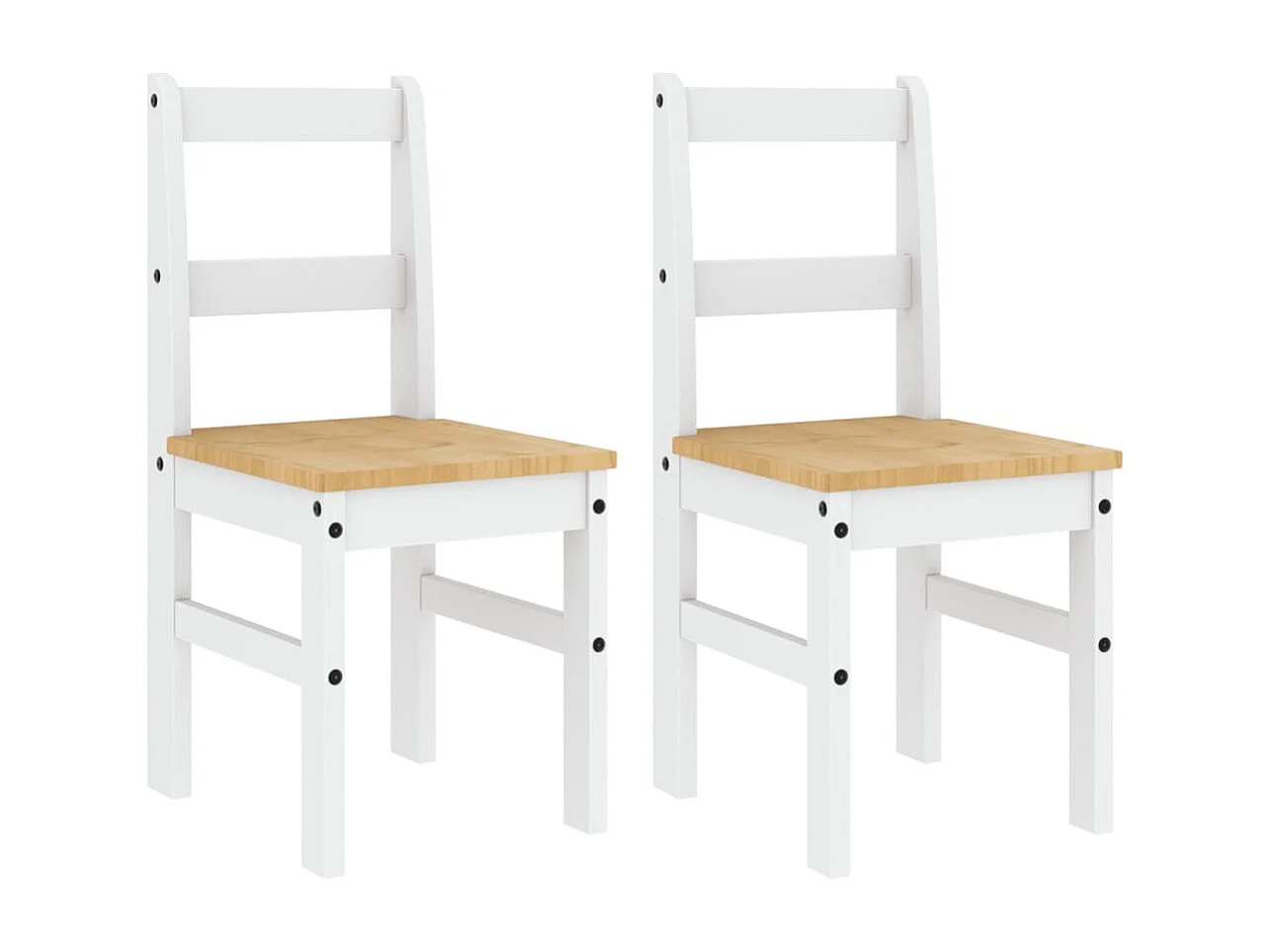 Lot de 2 Chaises à manger Panama blanc bois massif de pin FR30318