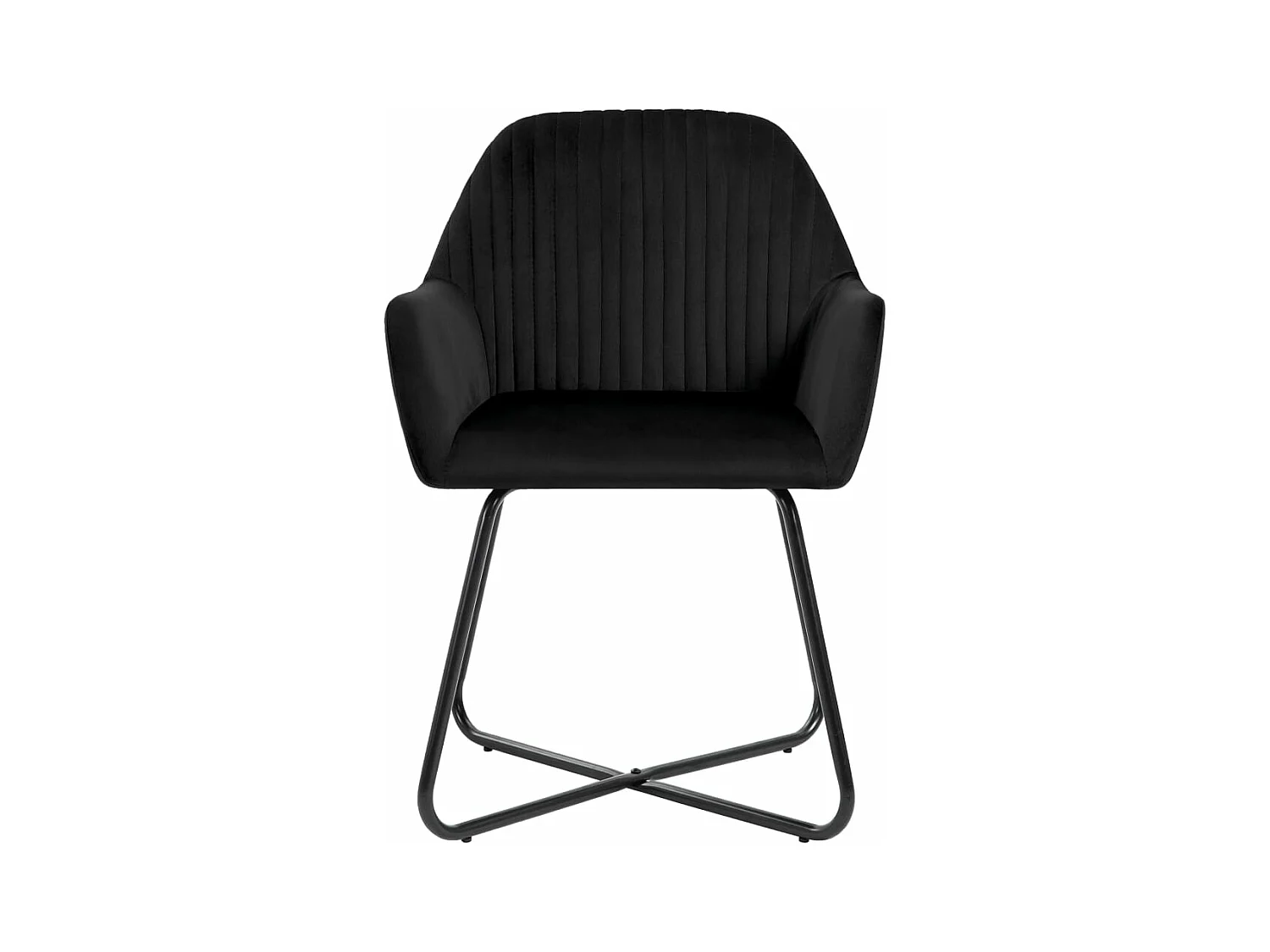 Lot de 4 Chaises à manger Noir Velours FR81984