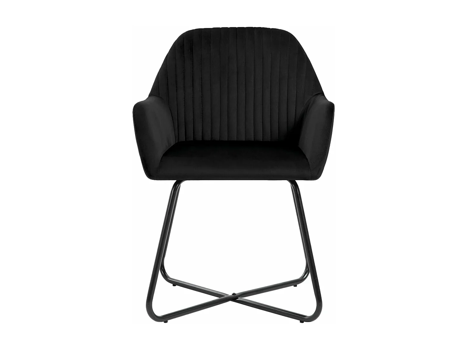 Lot de 4 Chaises à manger Noir Velours FR81984