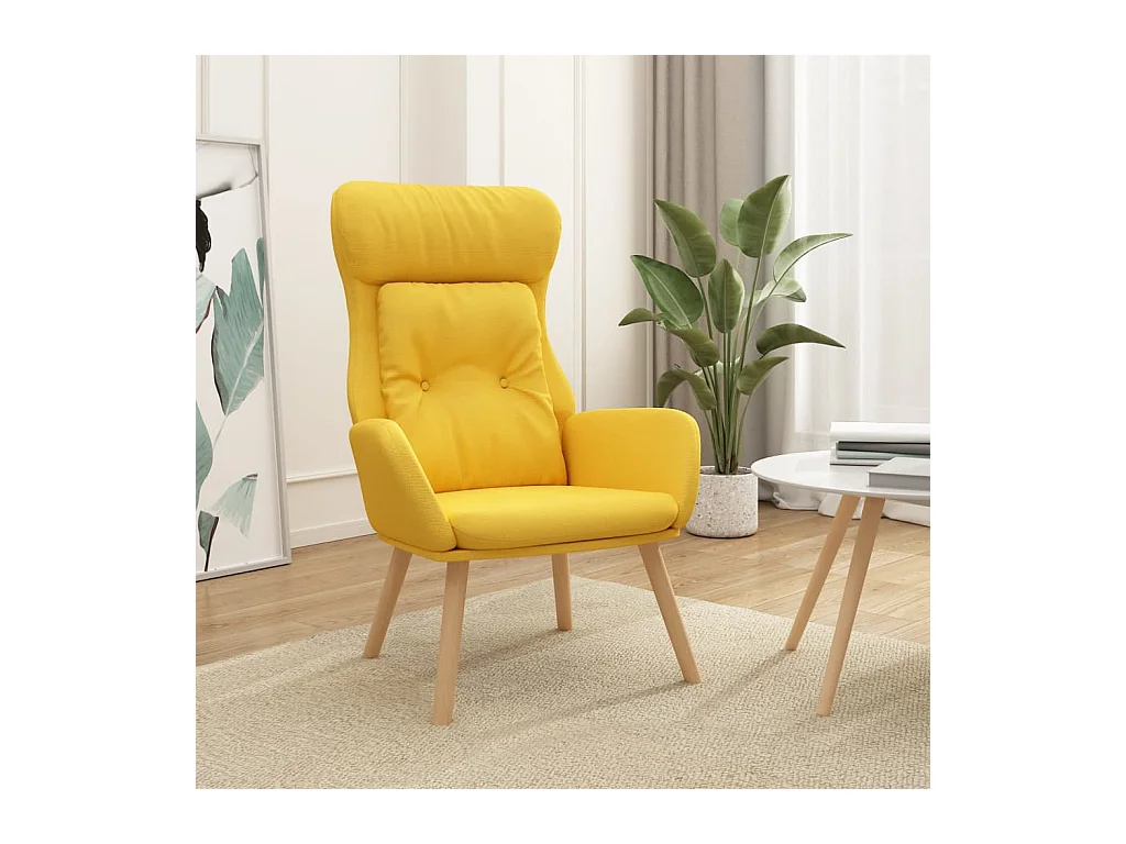 Chaise de relaxation Jaune moutarde Tissu FR58383