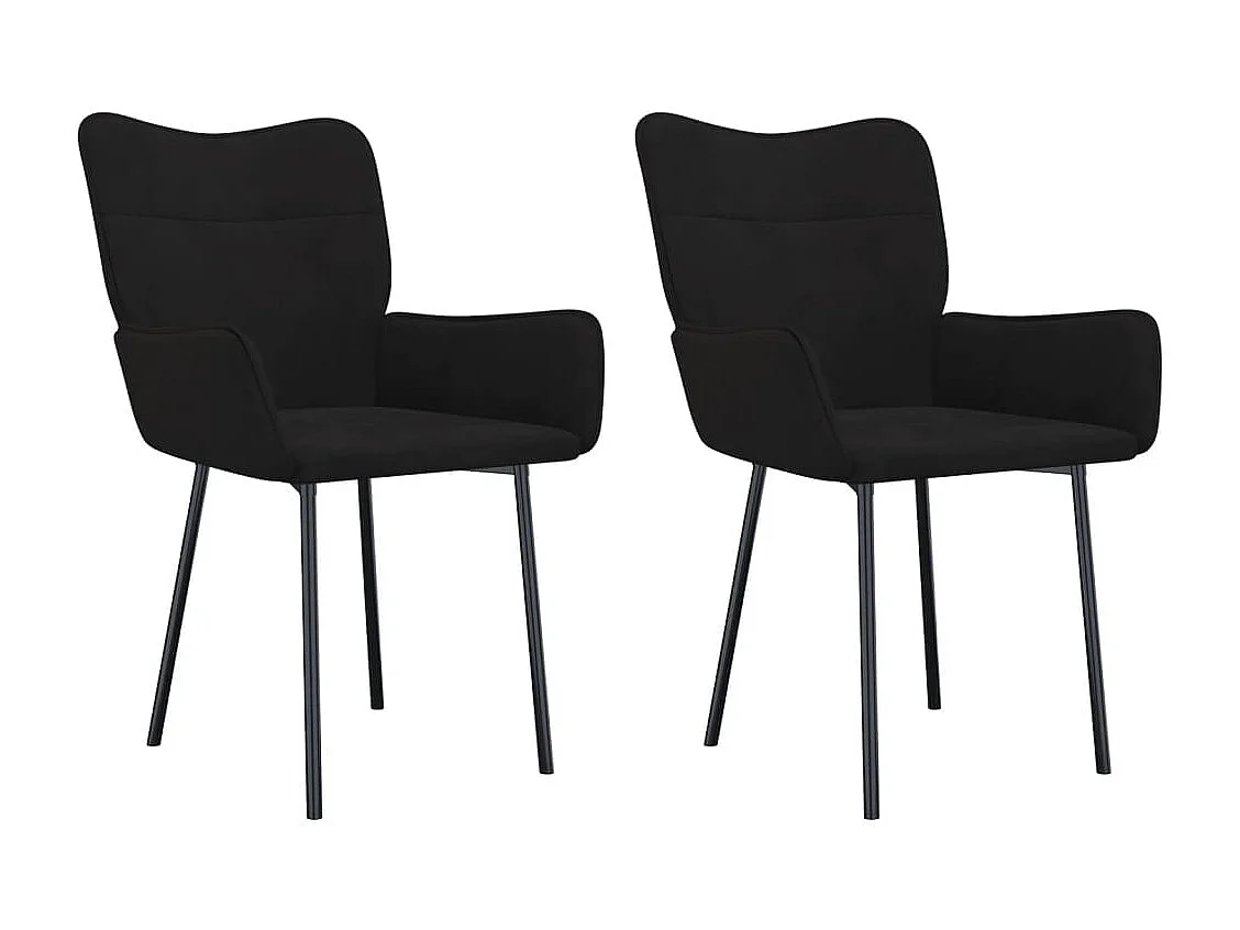 Cadeiras de jantar 2 pcs veludo preto PT761283
