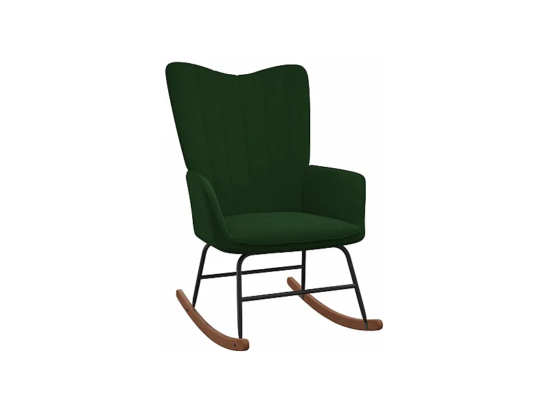 Chaise à bascule Vert foncé Velours FR55842