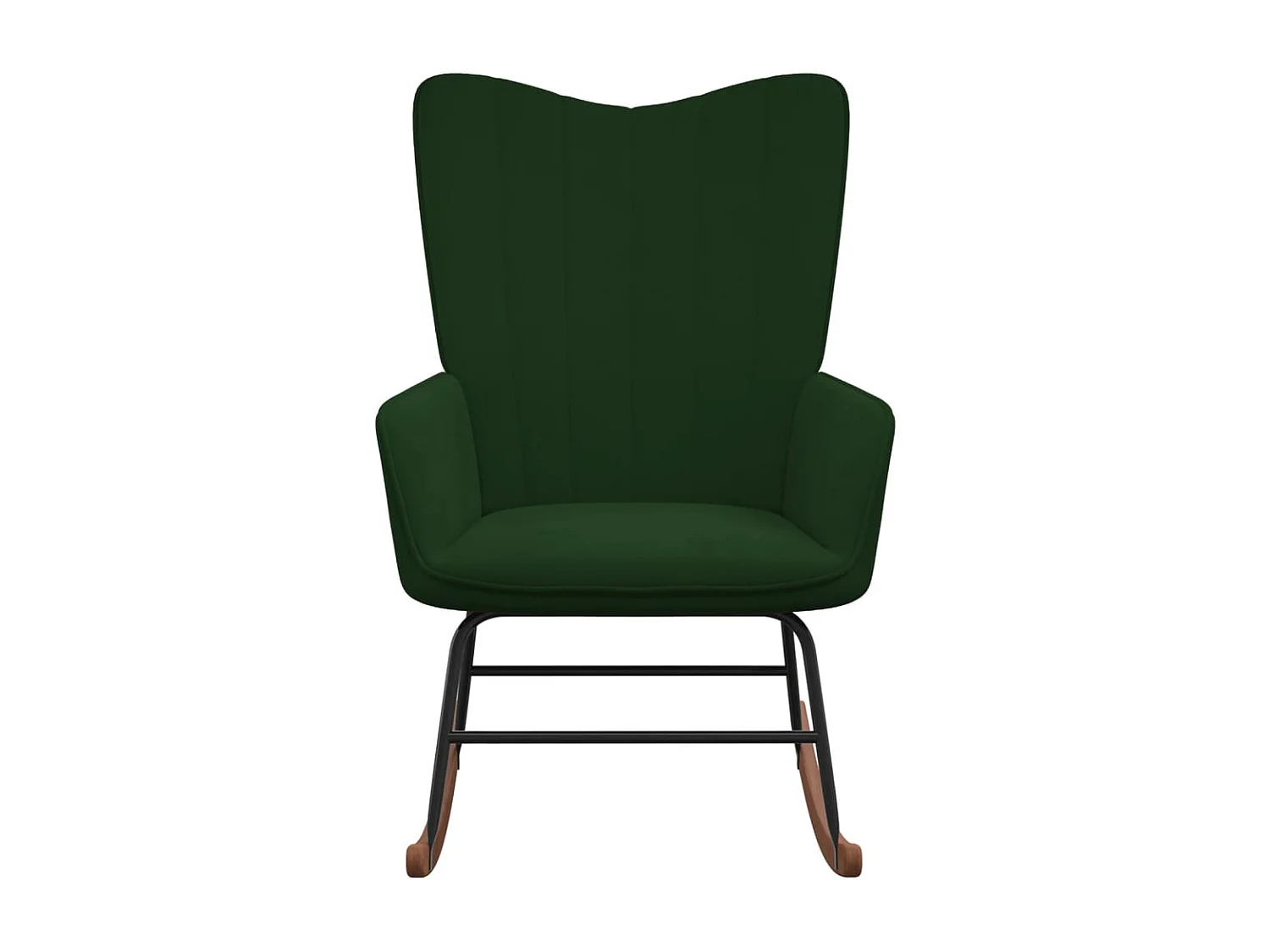 Silla mecedora de terciopelo verde oscuro ES389343