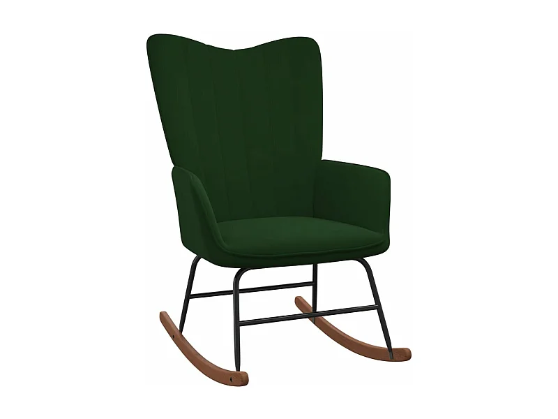 Schommelstoel fluweel donkergroen BE629711