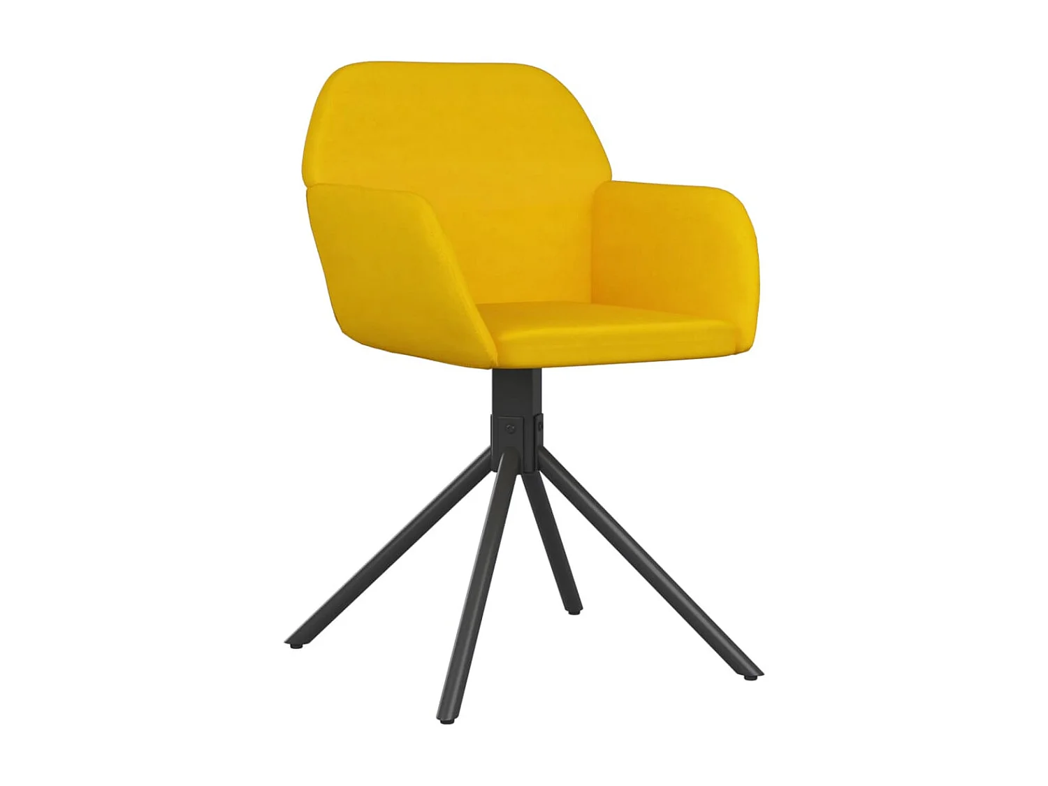 Lot de 2 Chaises pivotantes à manger Jaune Velours FR83874