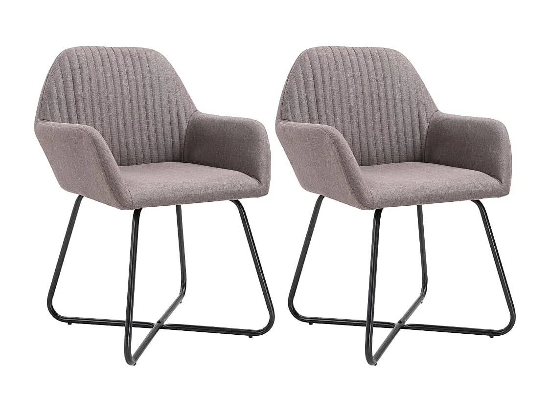 Lot de 2 Chaises à manger taupe tissu FR11527