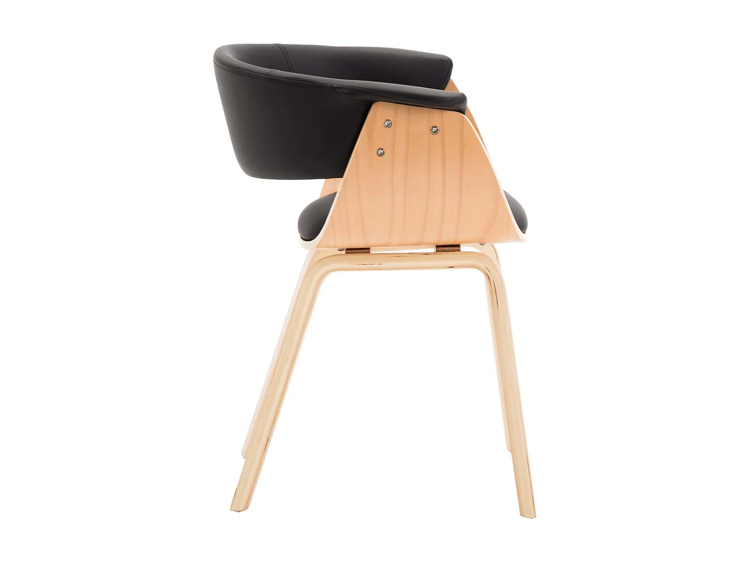 Chaise de salle à manger Noir Bois courbé et similicuir FR93778