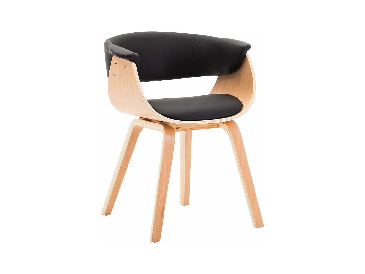 Chaise de salle à manger Noir Bois courbé et similicuir FR93778
