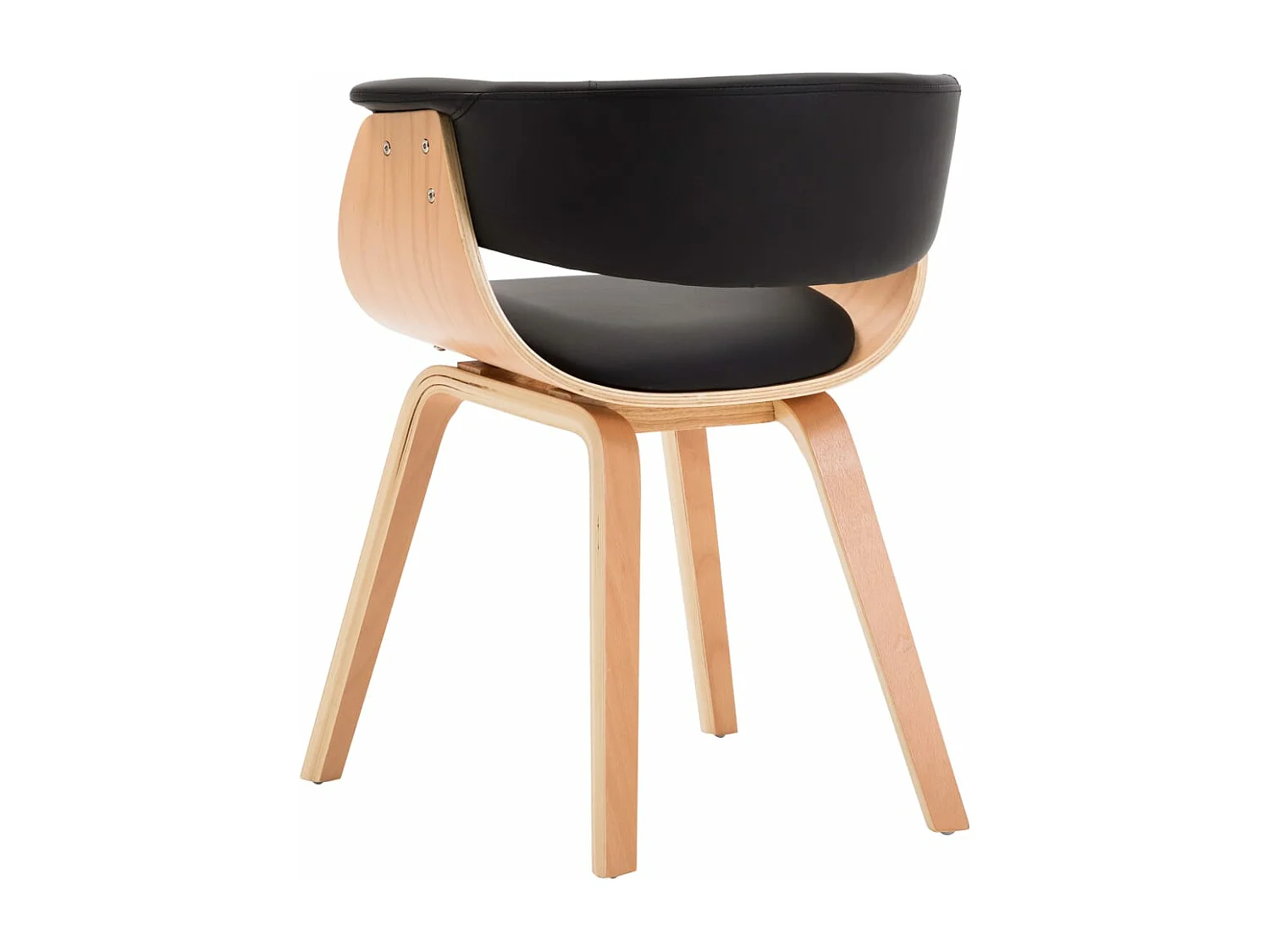 Chaise de salle à manger Noir Bois courbé et similicuir FR93778