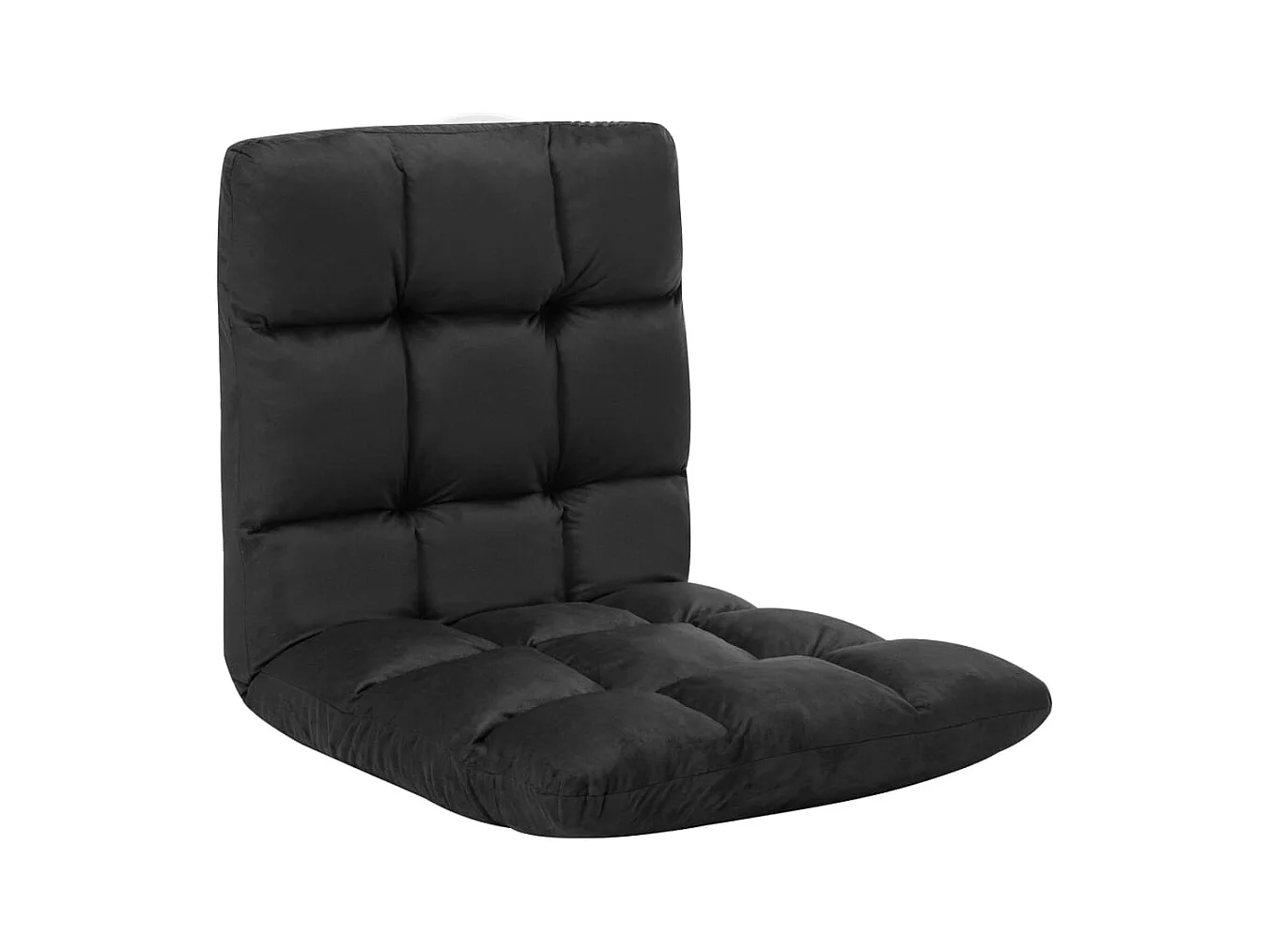 Chaise pliable de sol Noir Microfibre FR79826